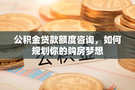 荷塘公积金贷款额度咨询，如何规划你的购房梦想